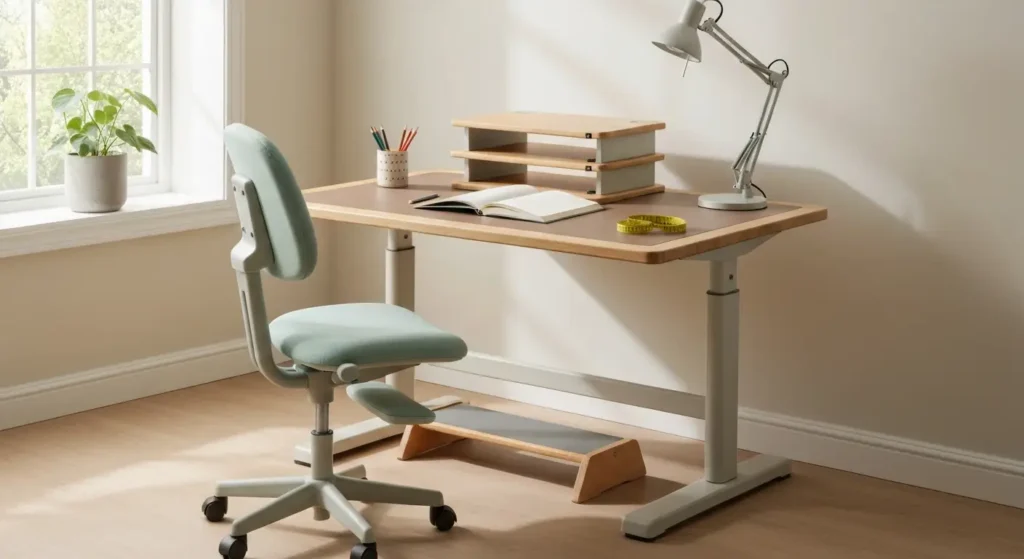 Biurko dla dziecka: wysokość blatu, ustawienie i ergonomiczne krzesło