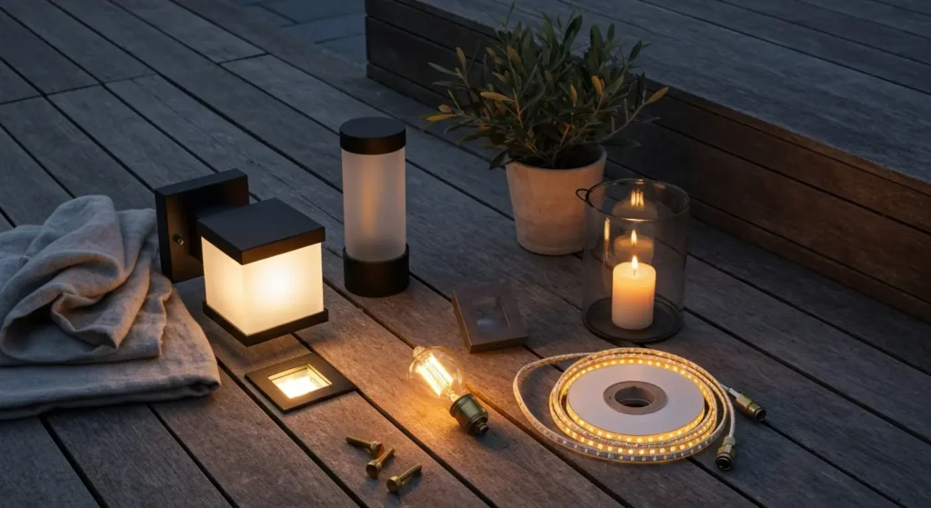 Oświetlenie tarasu – rozmieszczenie lamp, barwa światła i bezpieczna instalacja